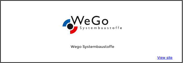 Wego Systembaustoffe